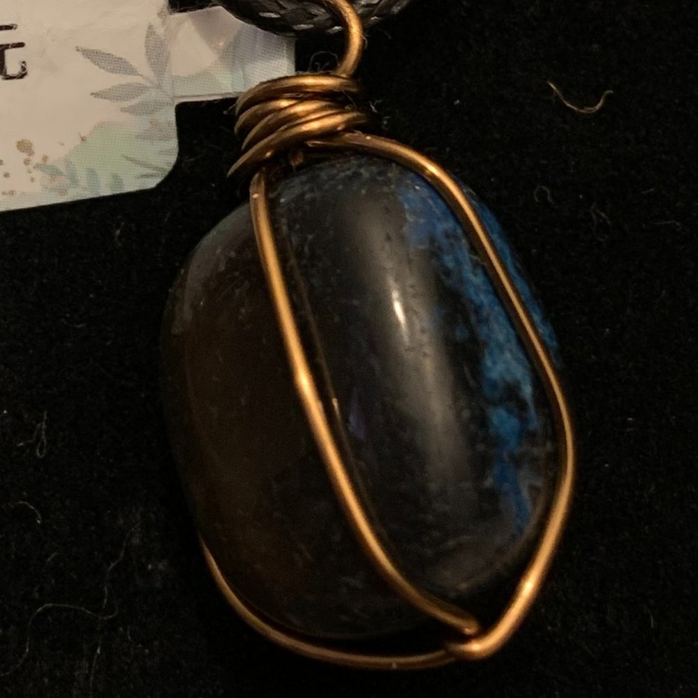 Blue Agate #181, Polished Stone Pendant